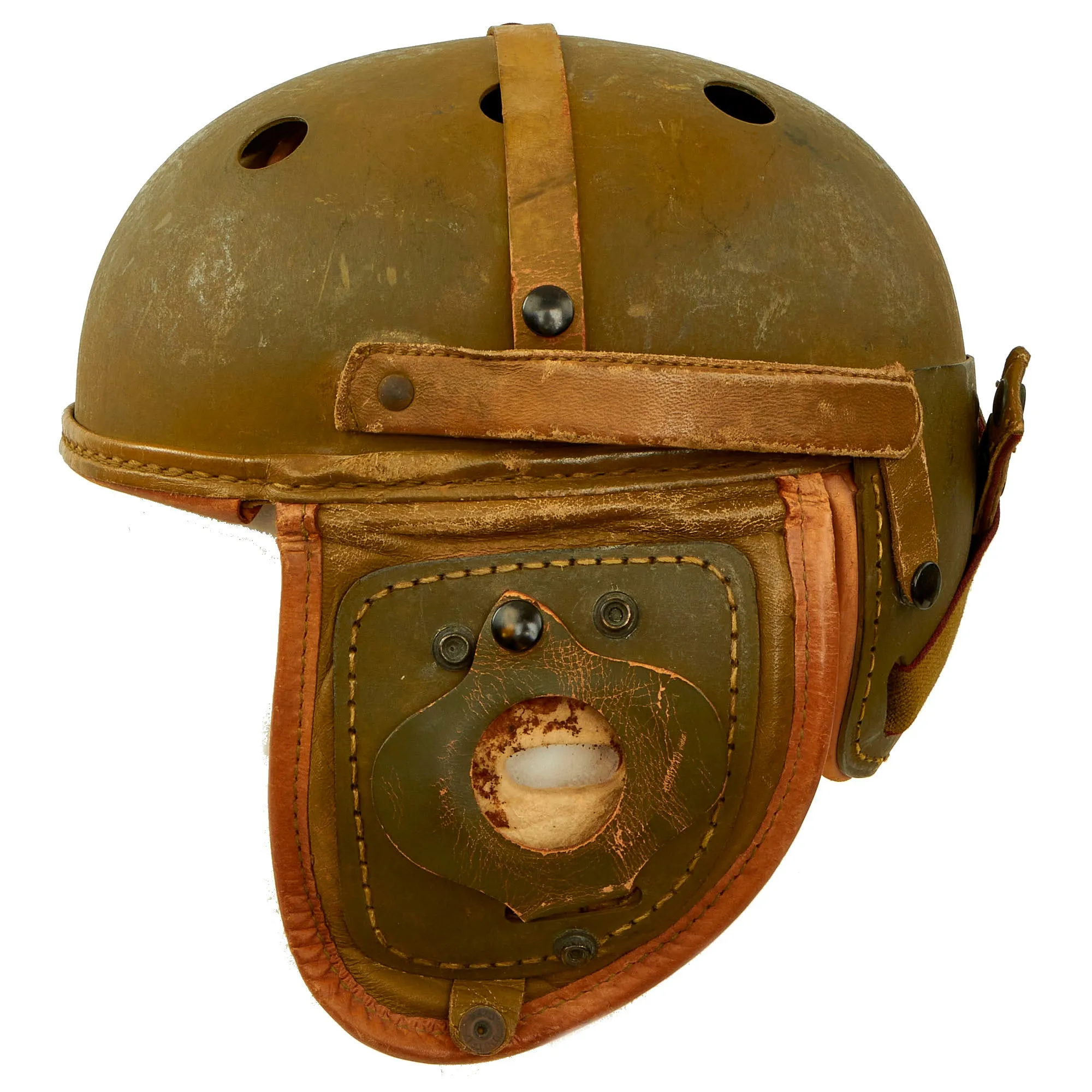 Original U.S. WWII M38 Tanker Helmet by Rawlings Manufacturing Co - Size 7 ½