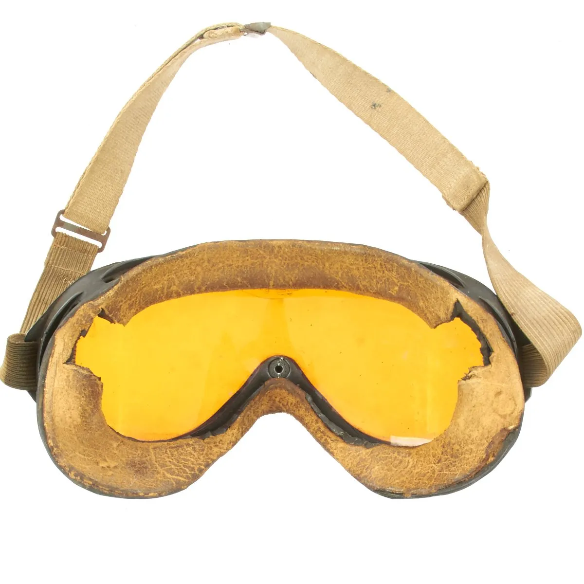 Original U.S. WWII M38 Tanker Helmet by Wilson with Type R-14 Earphones and Polaroid Goggles