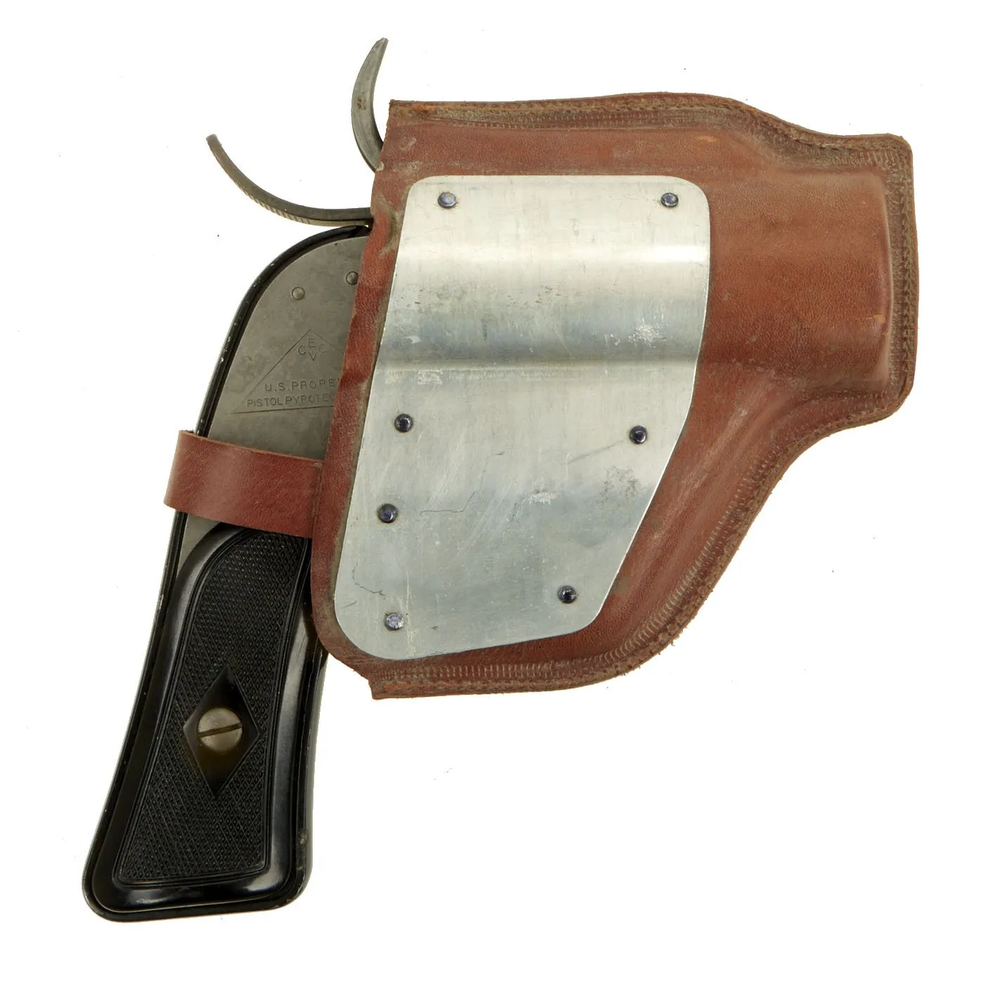 Original U.S. WWII M8 Pyrotechnic 37mm Flare Signal Pistol by Eureka Vacuum With Canadian Made Holster