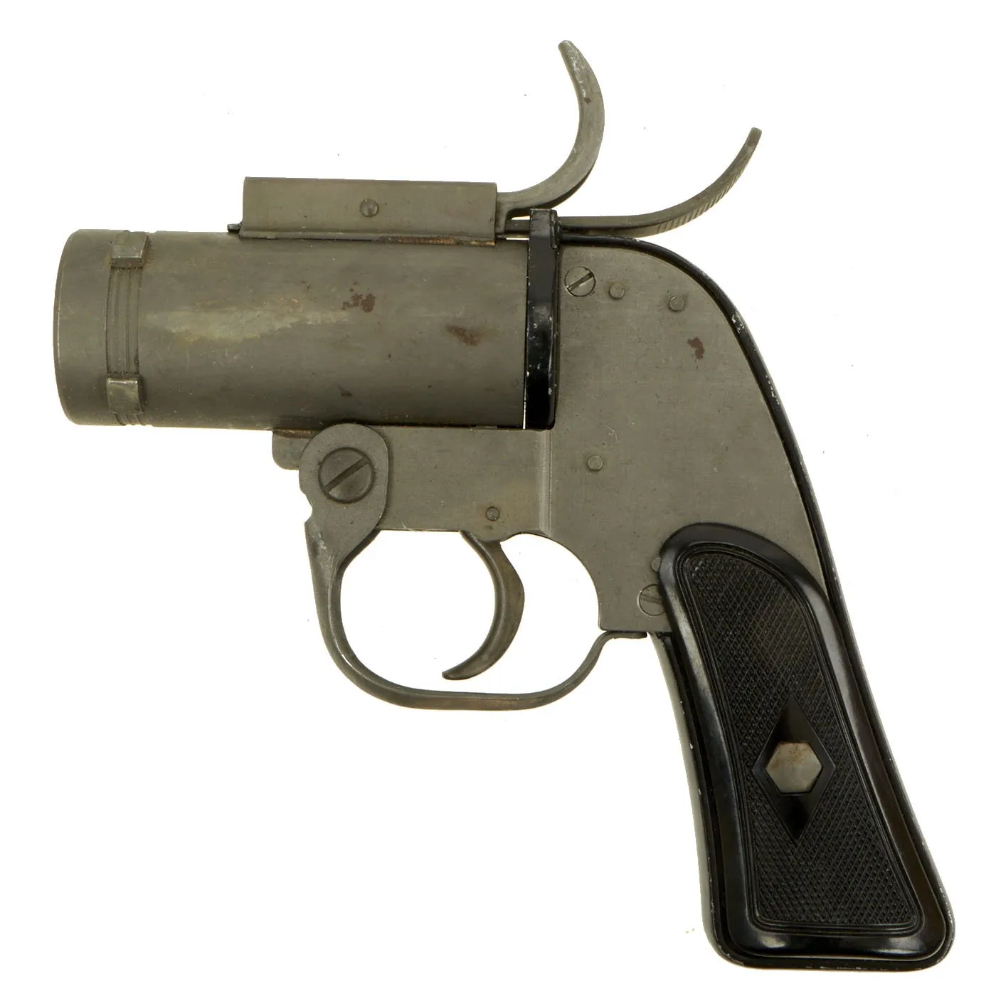 Original U.S. WWII M8 Pyrotechnic 37mm Flare Signal Pistol by Eureka Vacuum With Canadian Made Holster