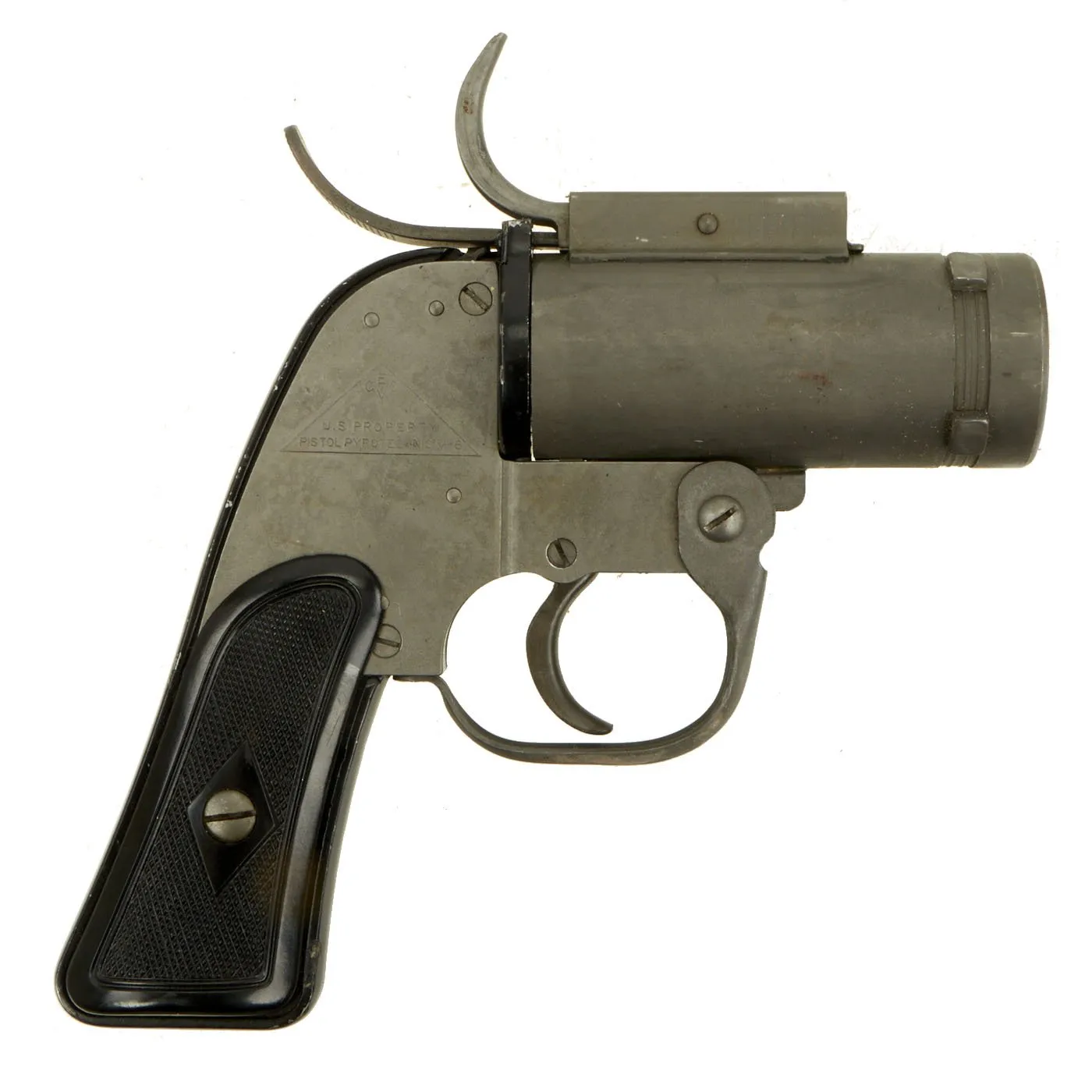 Original U.S. WWII M8 Pyrotechnic 37mm Flare Signal Pistol by Eureka Vacuum With Canadian Made Holster