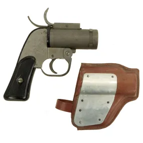 Original U.S. WWII M8 Pyrotechnic 37mm Flare Signal Pistol by Eureka Vacuum With Canadian Made Holster