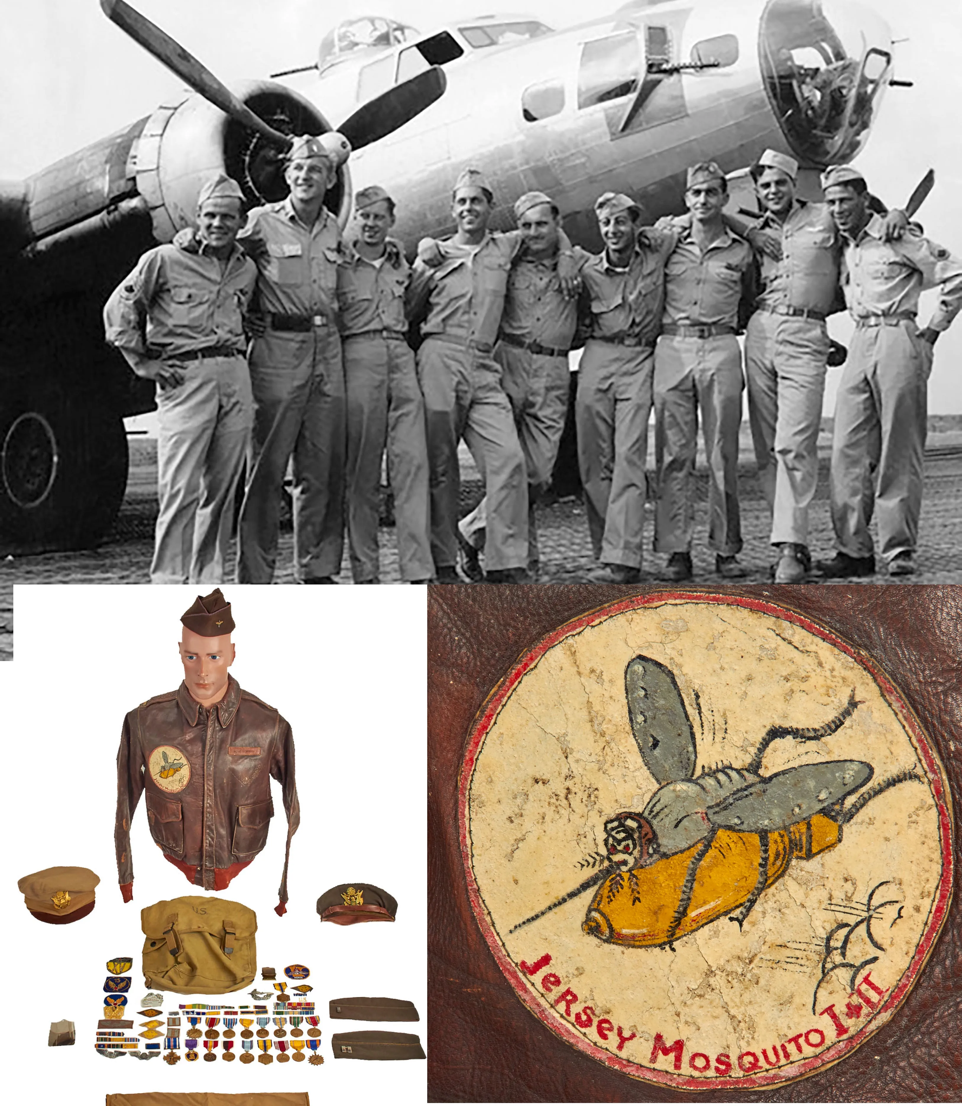 Original U.S. WWII Named 774th Bombardment Squadron, 463rd Bombardment Group B-17 Pilot Grouping For 1st Lieutenant Ken Dunkel - 70 Items