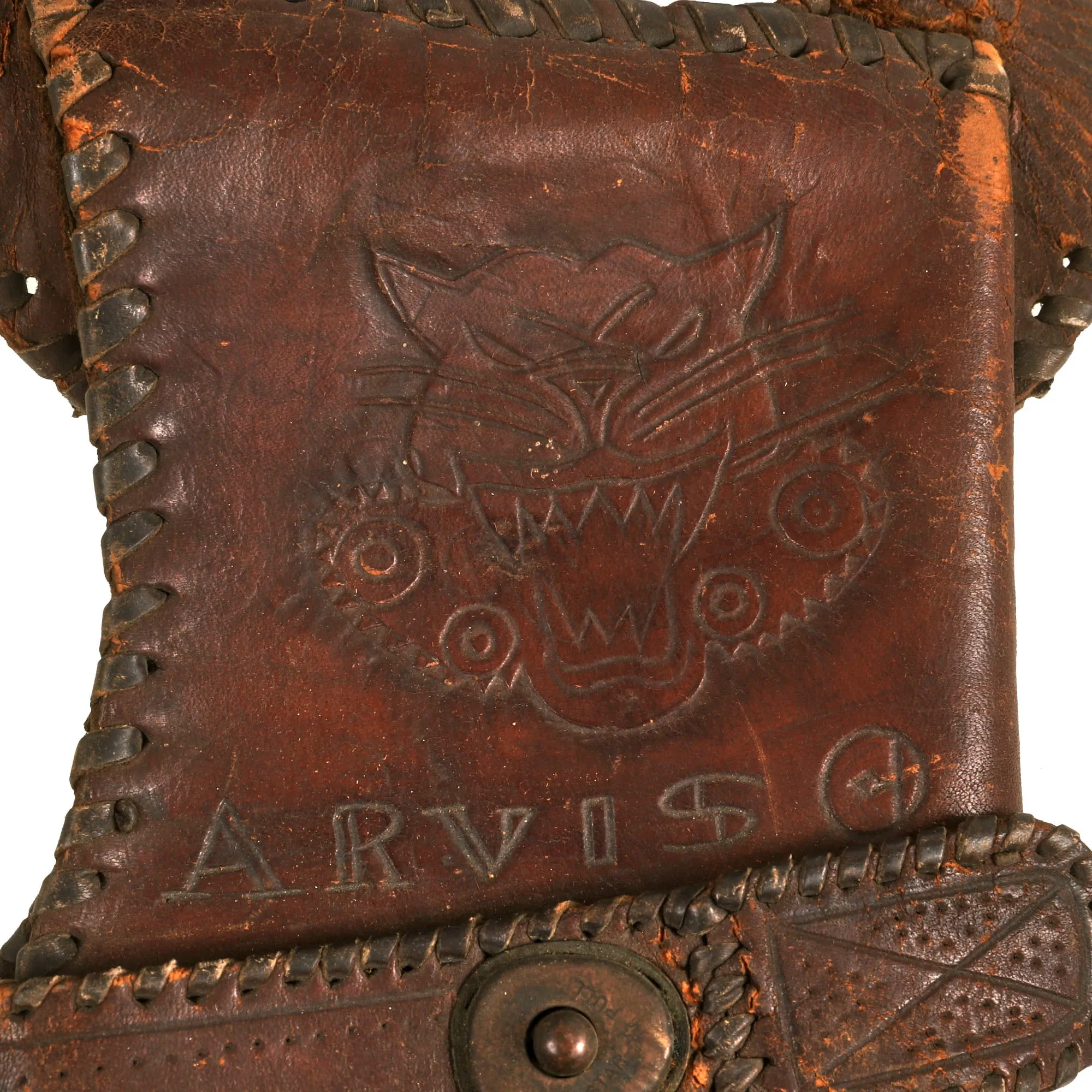 Original U.S. WWII Personalized Custom M1911 Shoulder Holster For Decorated Navajo Native Sergeant Raymond Arviso, Gun Commander, 813th Tank Destroyer Battalion