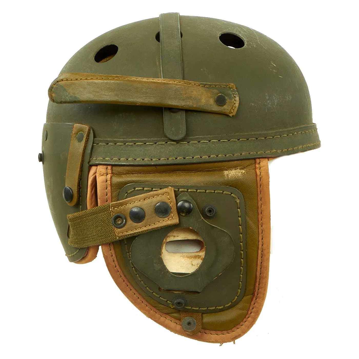 Original U.S. WWII Unissued Condition M38 Tanker Helmet by Wilson - Size 7 1/8