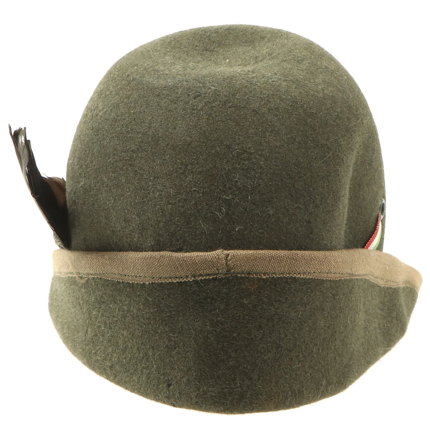 Original WWII Royal Italian Army Alpine Division Alpini Felt Cap with Feather