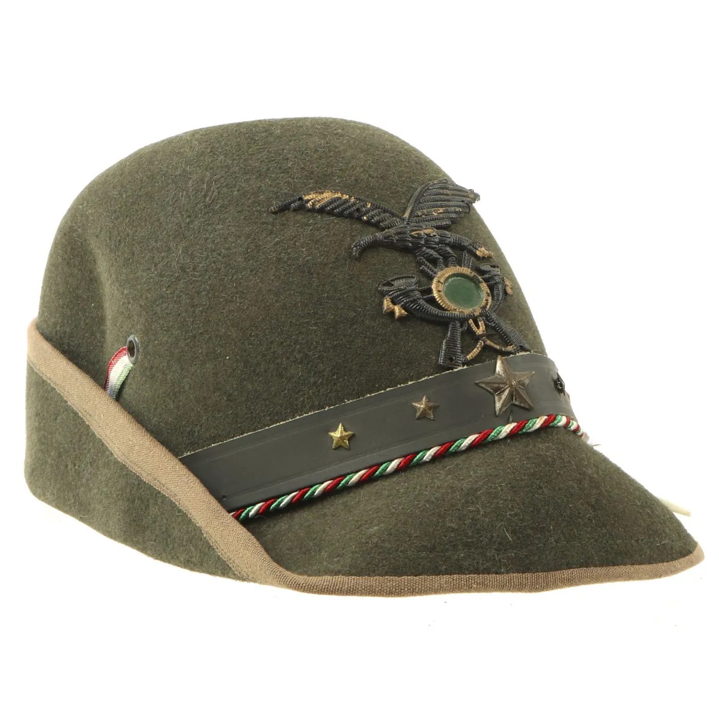 Original WWII Royal Italian Army Alpine Division Alpini Felt Cap with Feather