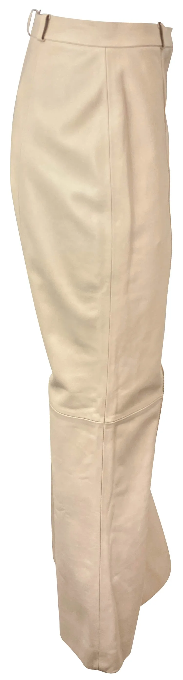 Oscar de la Renta Flared Leather Pants in Bone