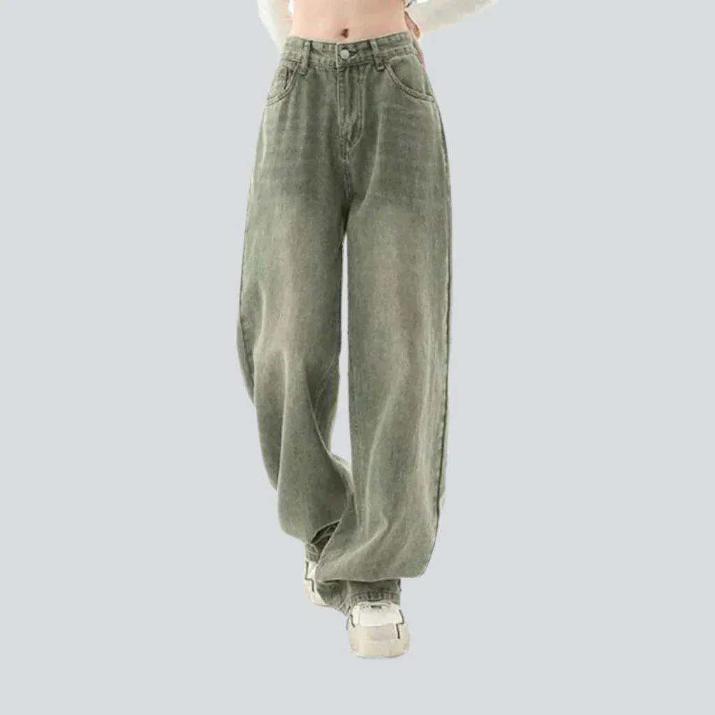 Pale green vintage baggy jeans