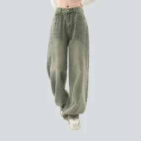 Pale green vintage baggy jeans