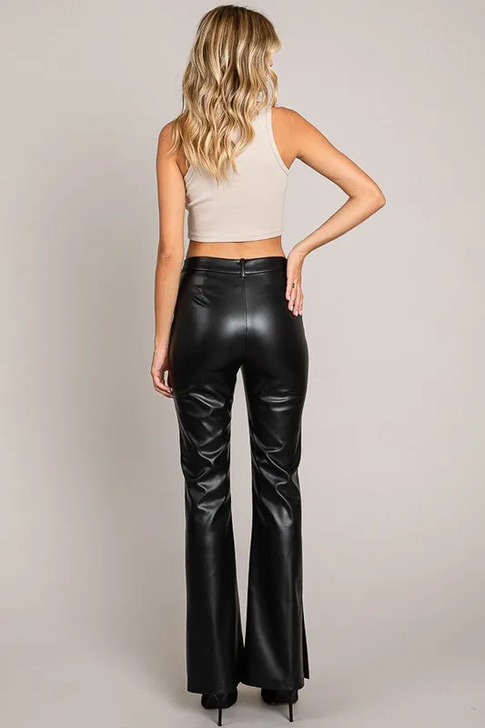 Pleather Flared Pants