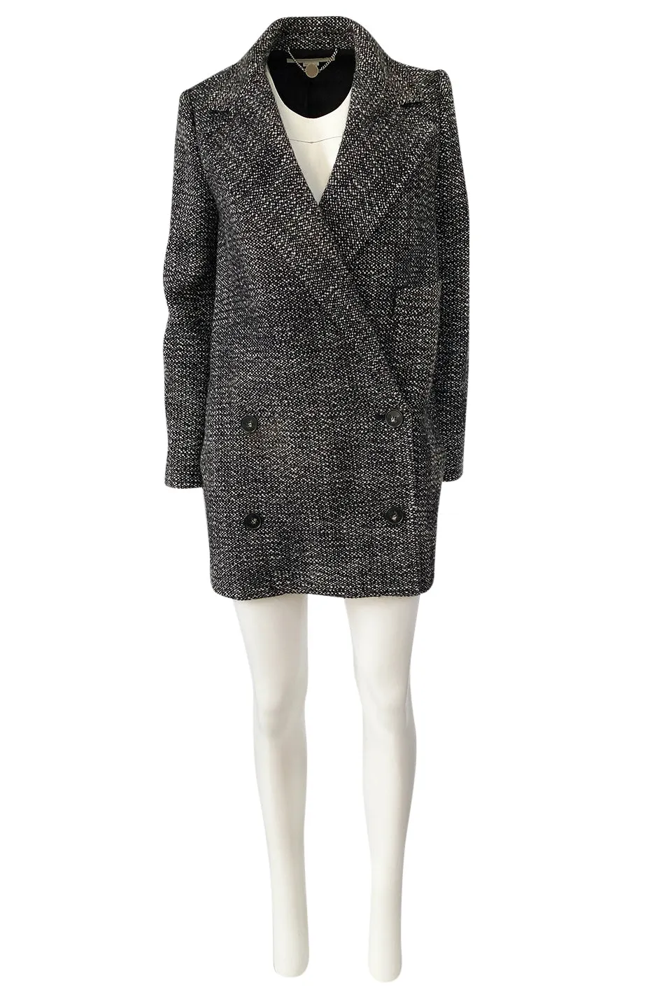 Pre-Fall 2011 Stella McCartney Grey Wool Boucle Low Button Coat