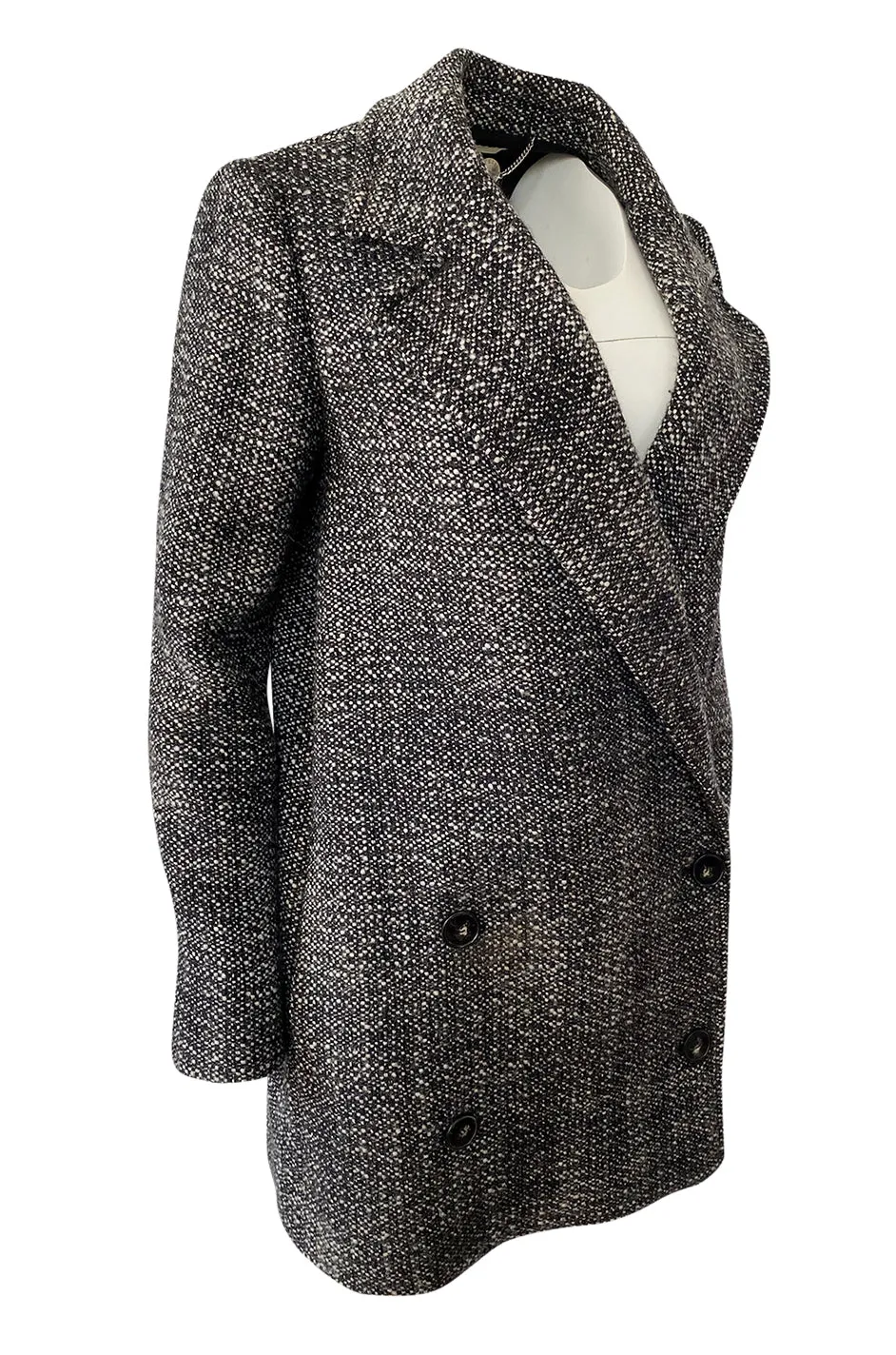 Pre-Fall 2011 Stella McCartney Grey Wool Boucle Low Button Coat