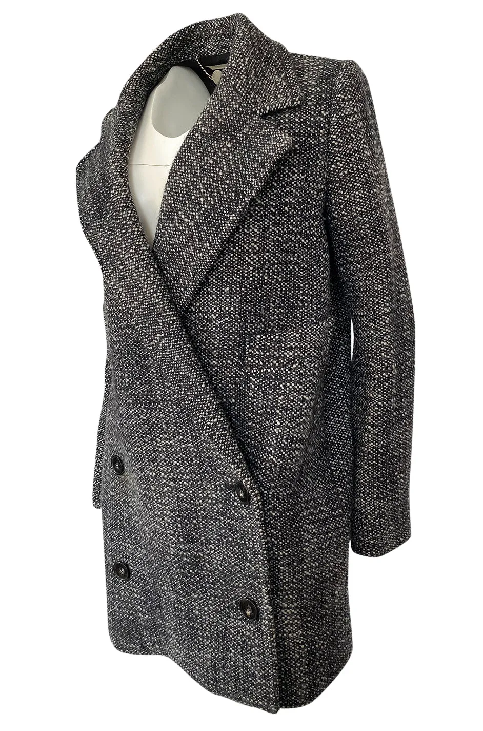 Pre-Fall 2011 Stella McCartney Grey Wool Boucle Low Button Coat