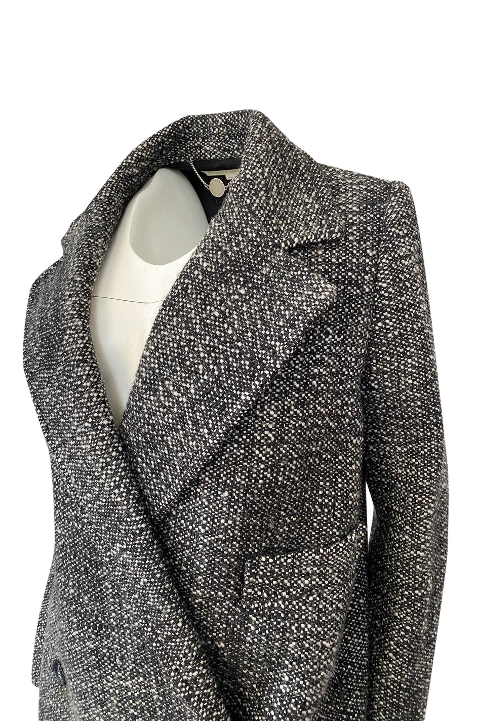 Pre-Fall 2011 Stella McCartney Grey Wool Boucle Low Button Coat