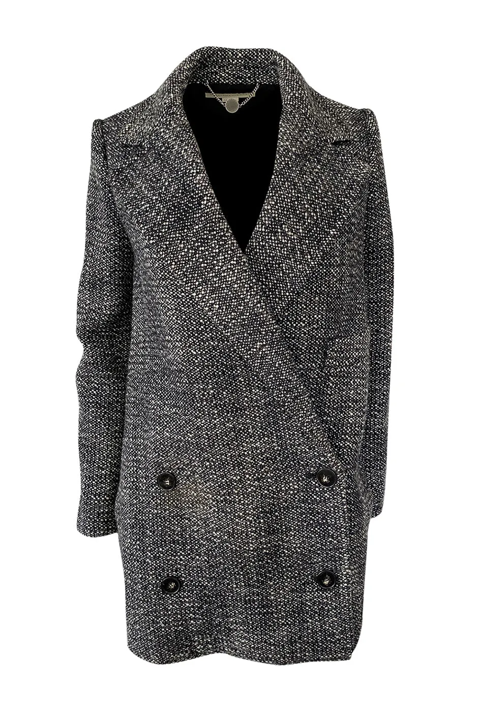 Pre-Fall 2011 Stella McCartney Grey Wool Boucle Low Button Coat