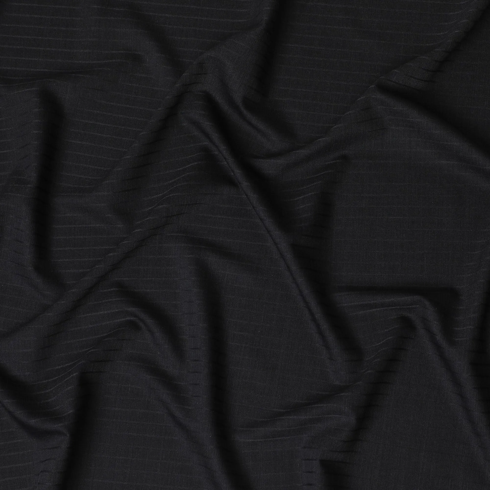 Premium Charcoal Pinstripe Blended Wool Fabric-D17547