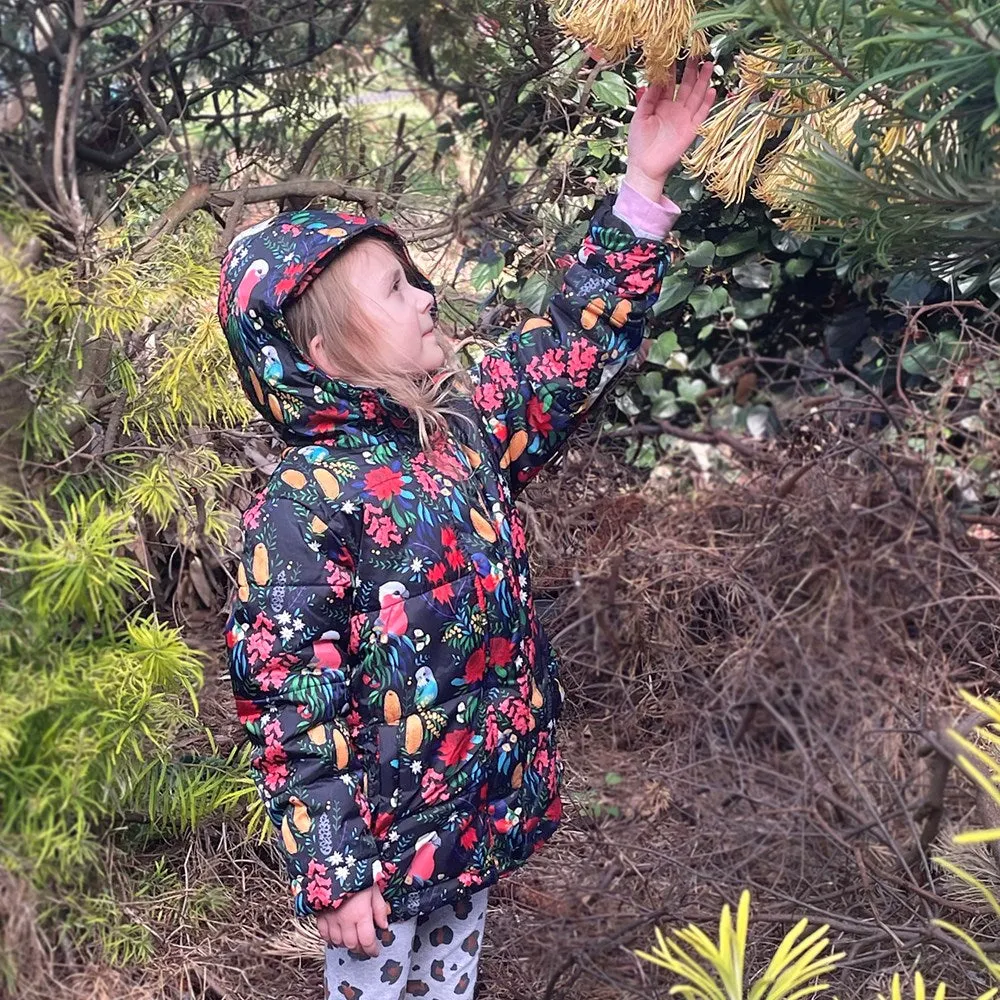 Puffer Jacket: Bush Parrots Kids