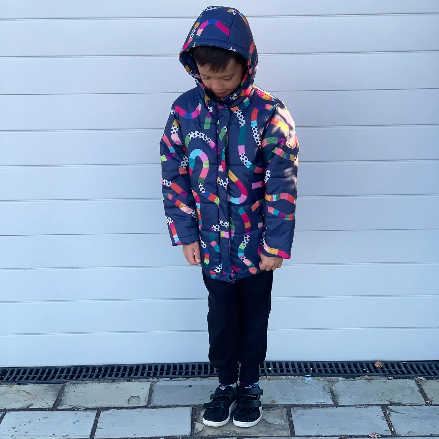 Puffer Jacket: Rainbow Topographic Kids