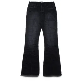 Purple Brand Low Rise Flared Leg Pintuck Flare Overdye Jean - Black