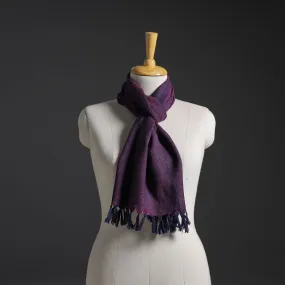 Purple - Kumaun Handwoven Pure Merino Wool Scarf 249