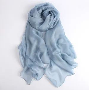 Rainbow Range| Large Silk Scarf Blue