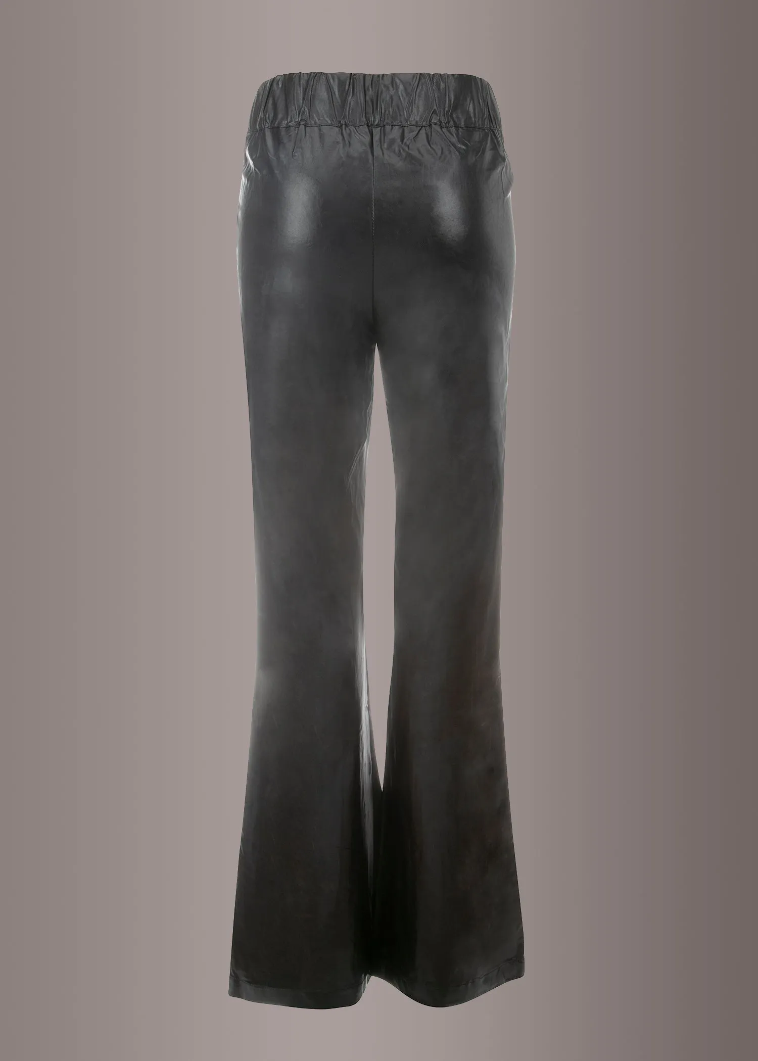 Raise Hell Black Faux Leather Flared Bell Bottom Pants