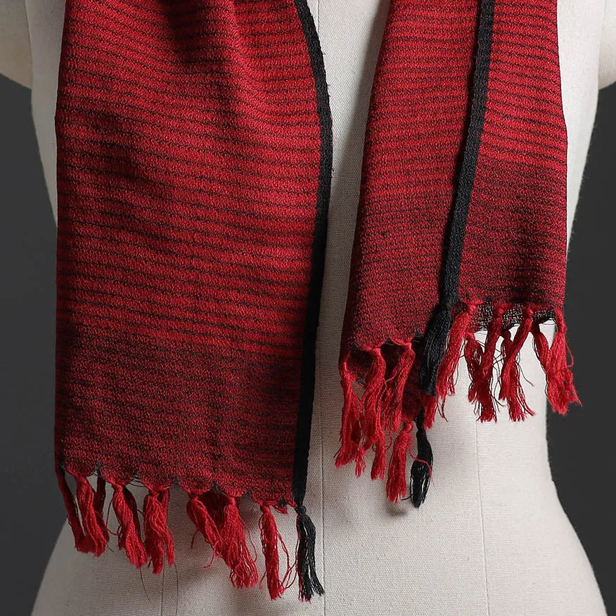 Red - Kumaun Handwoven Pure Merino Wool Scarf 261