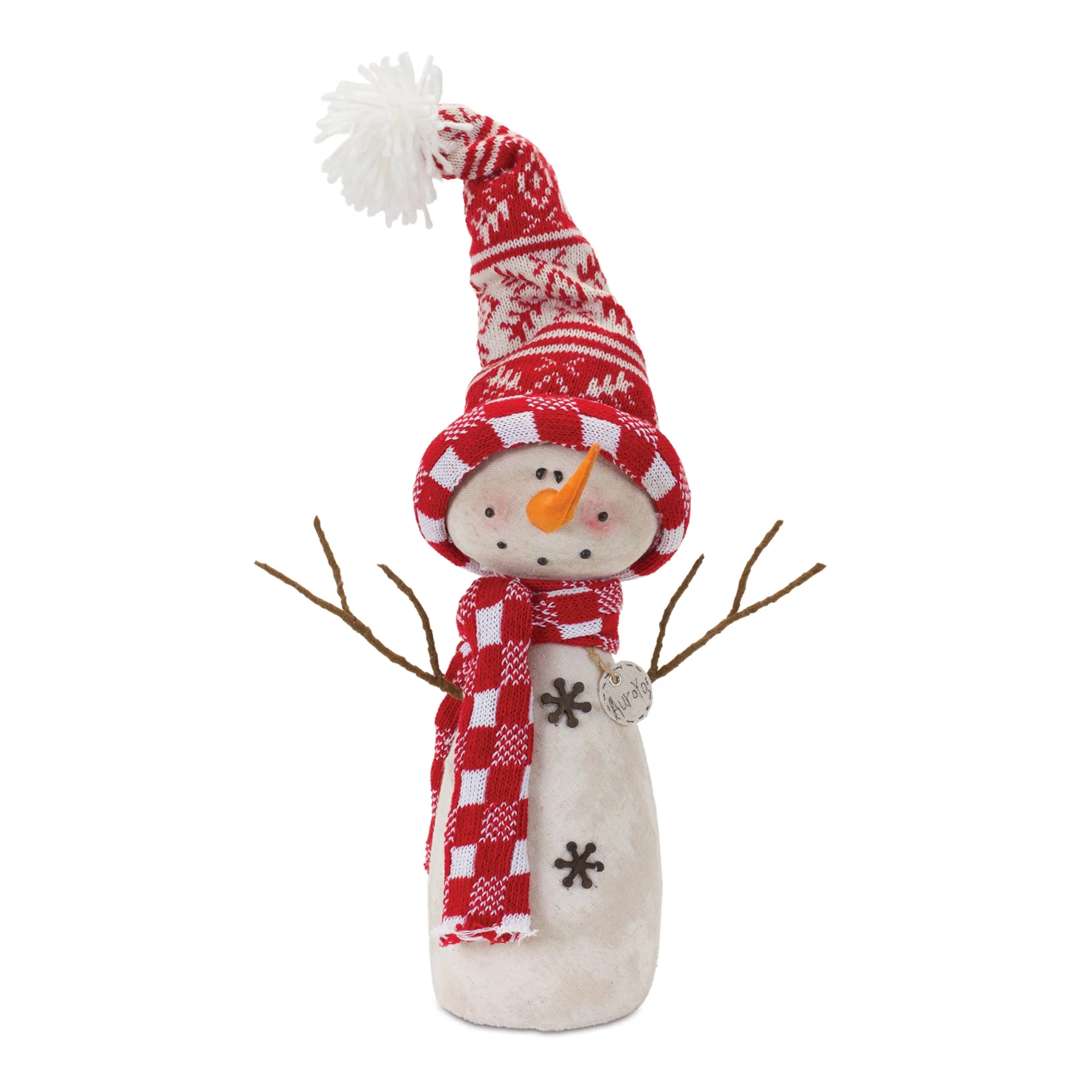 Red Scarf and Hat Snowman Foam Figurine