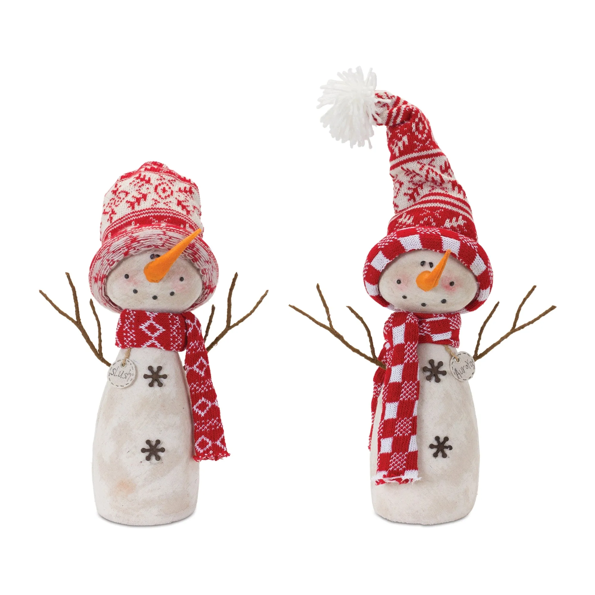 Red Scarf and Hat Snowman Foam Figurine