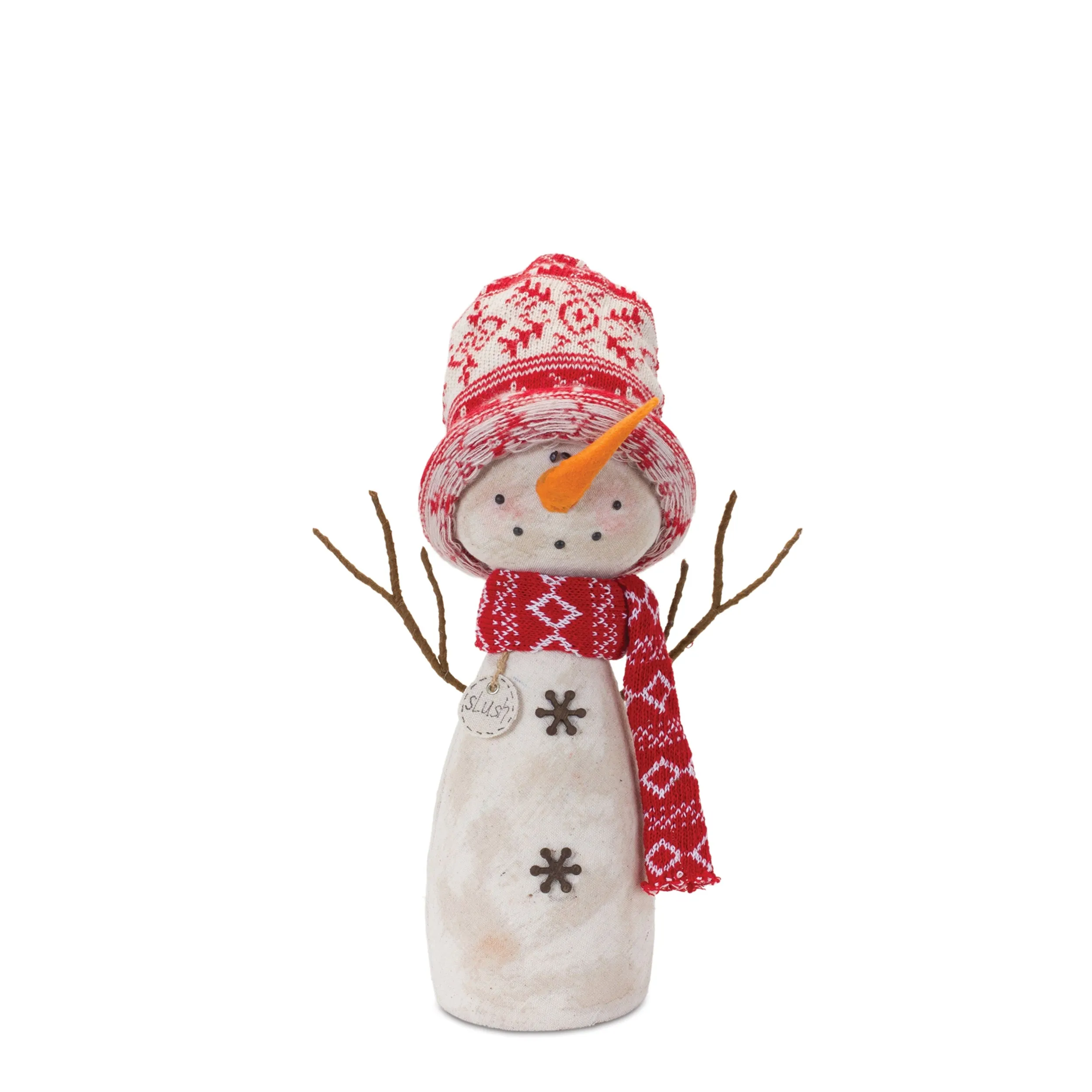 Red Scarf and Hat Snowman Foam Figurine