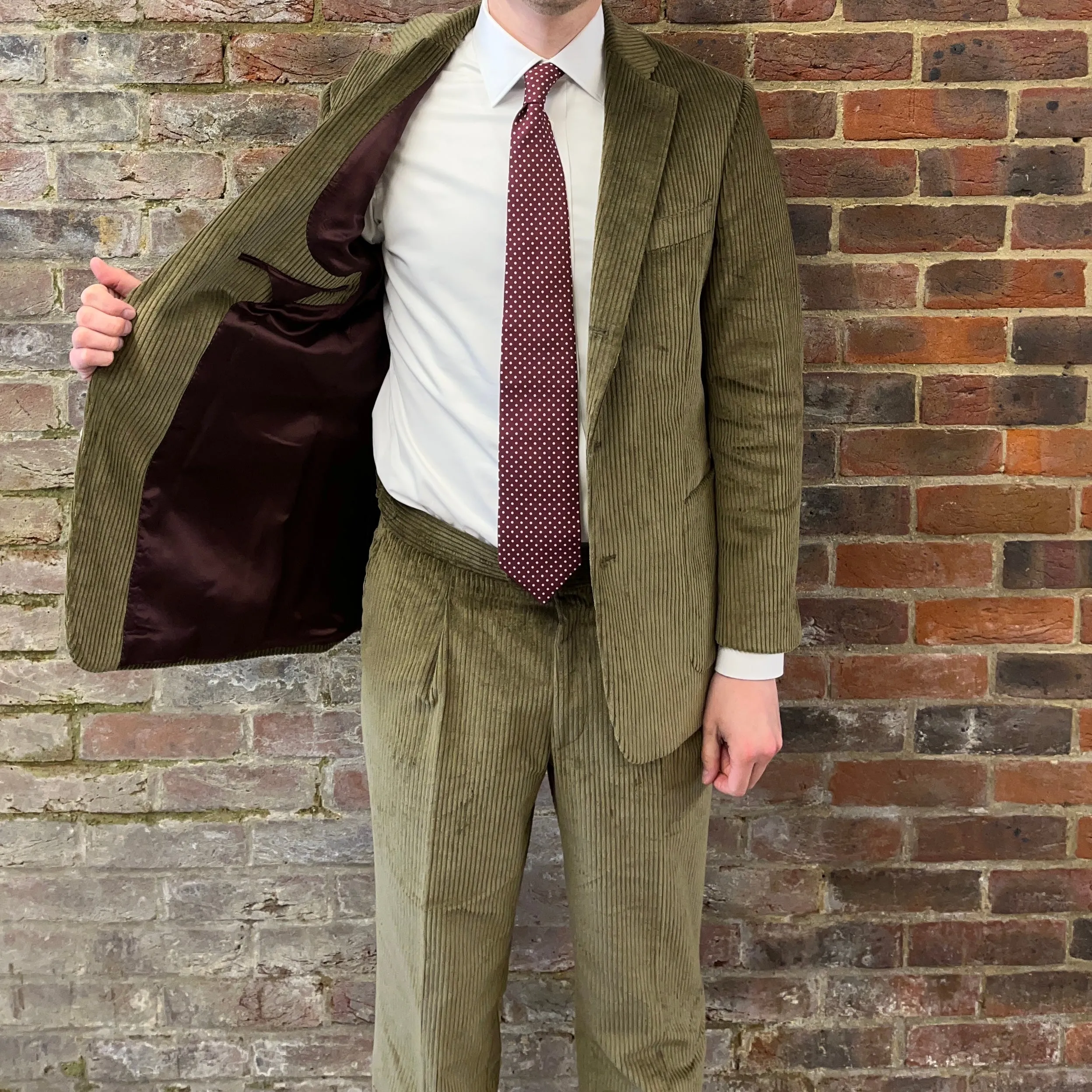 Regent - 'Terrence' Suit - Olive Green Coniston 5-Wale Cotton Corduroy 400g