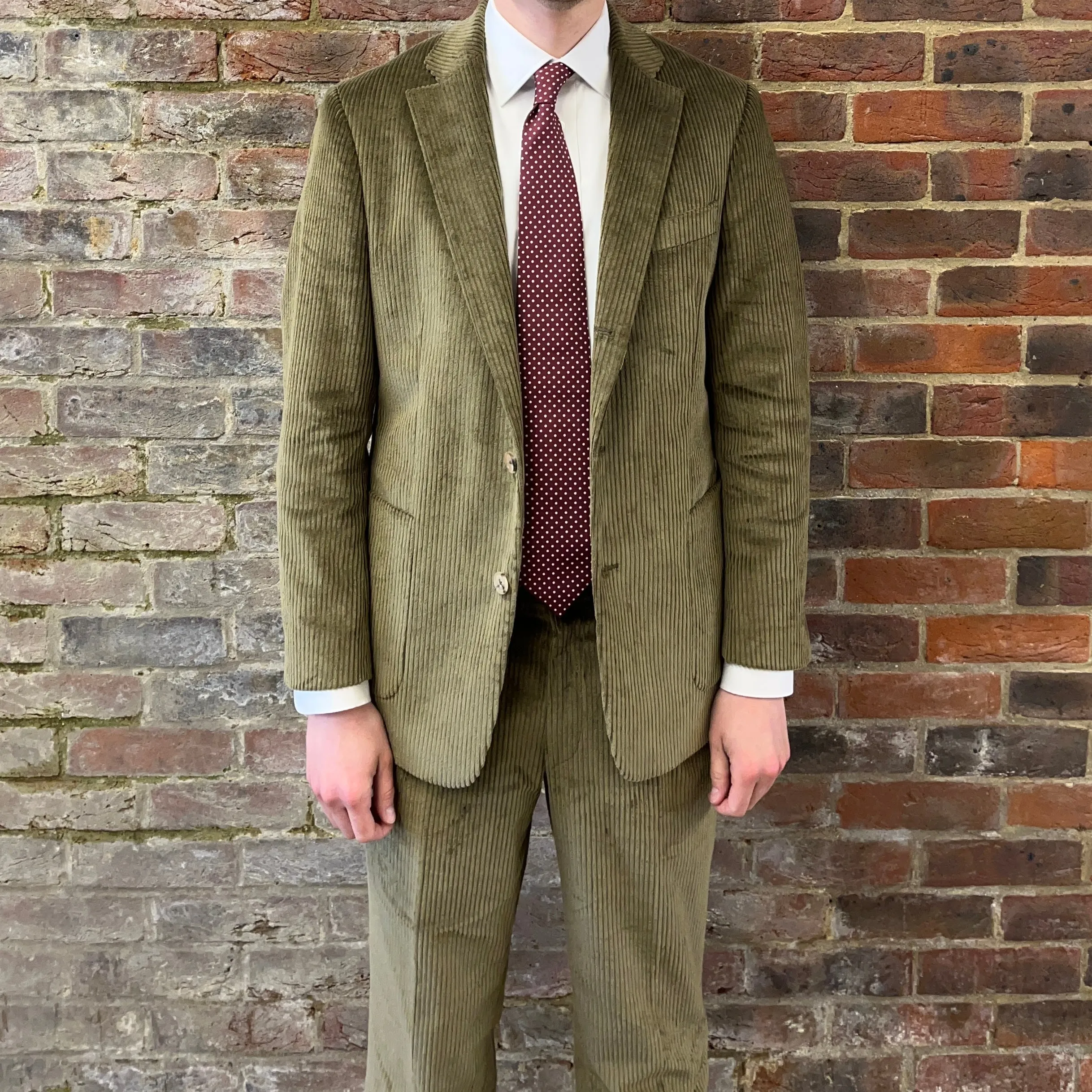 Regent - 'Terrence' Suit - Olive Green Coniston 5-Wale Cotton Corduroy 400g