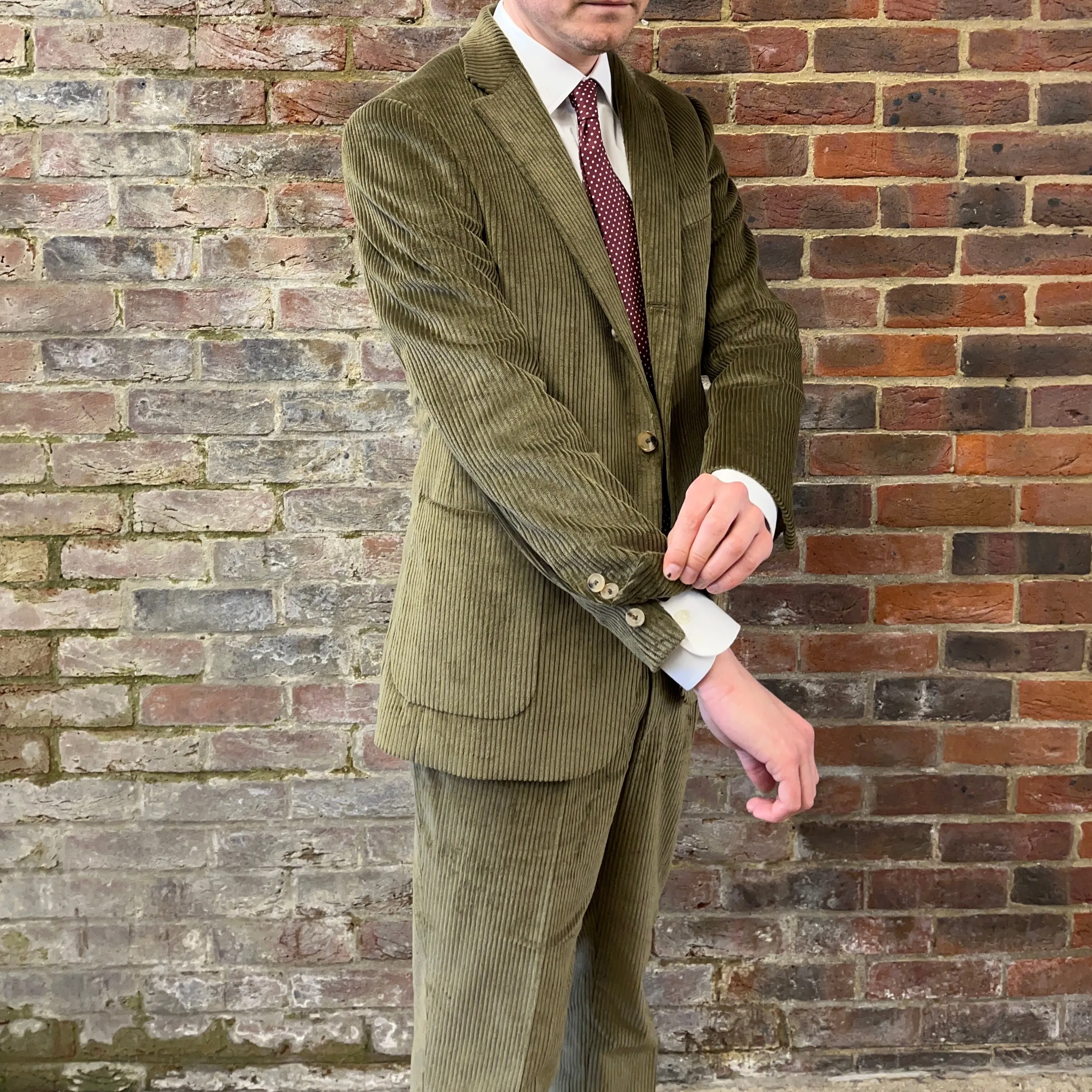 Regent - 'Terrence' Suit - Olive Green Coniston 5-Wale Cotton Corduroy 400g