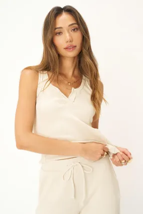 Reilley Notch Neck Rib Tank - Oat Milk