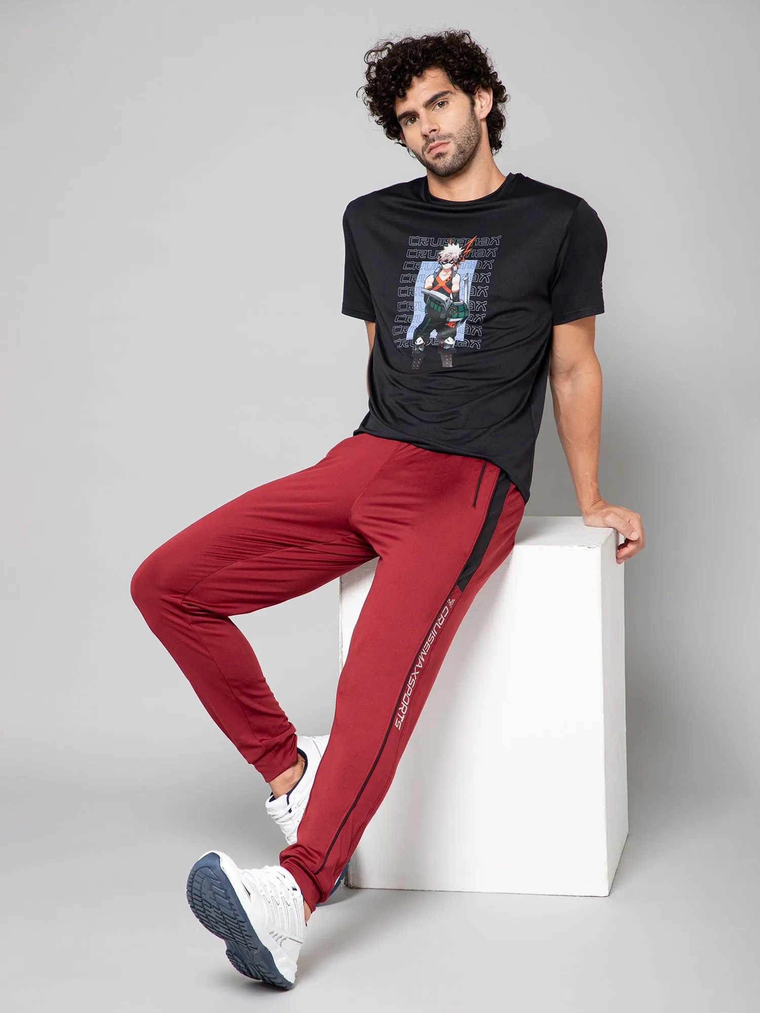 RUDESTYLE CMS CUT & SEW JOGGER-MAROON