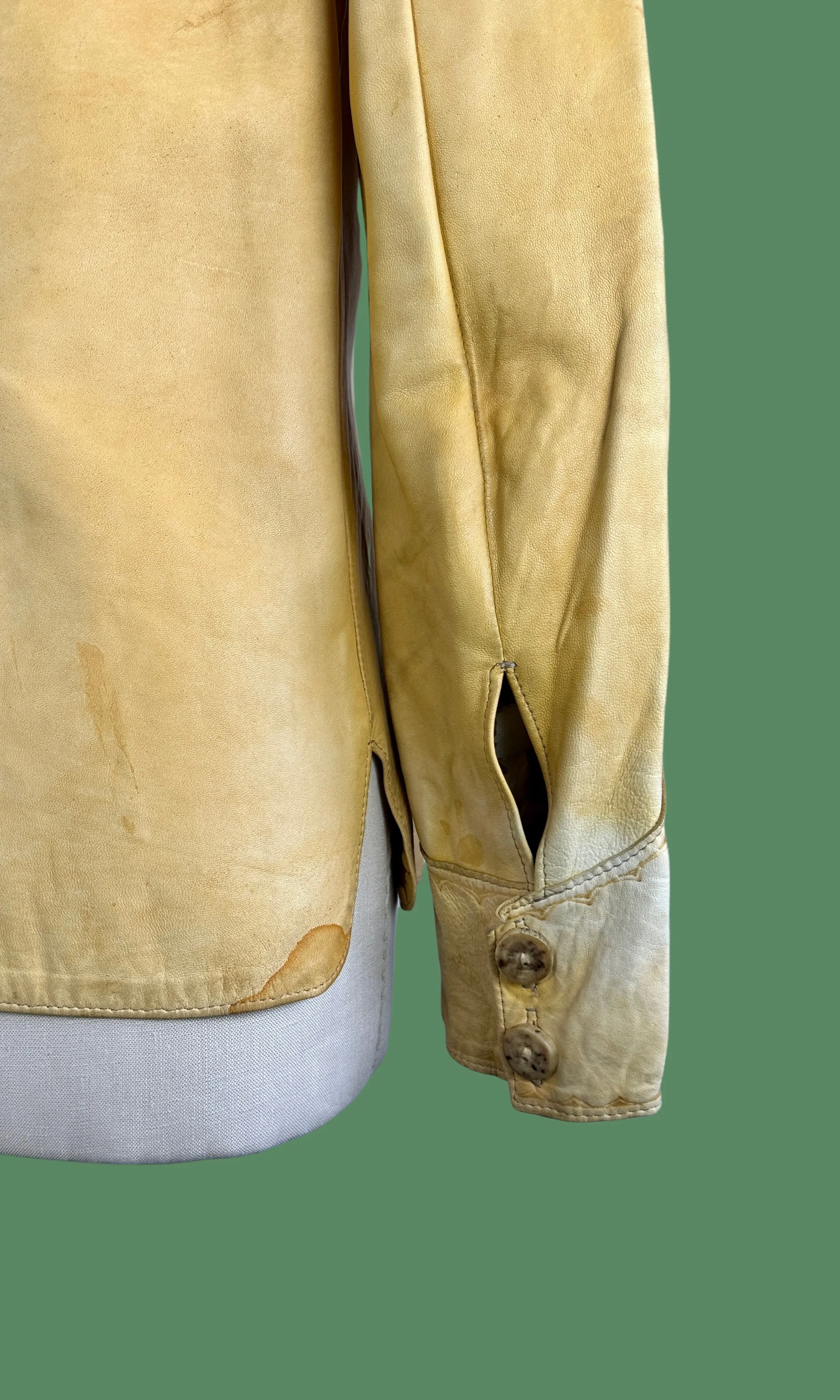 SANTA FE LEATHER Co 70s Western Deerskin Jacket & Pants • Mens Small