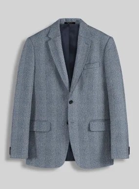 Sartori Anselmo Blue Herringbone Soft Tweed Jacket