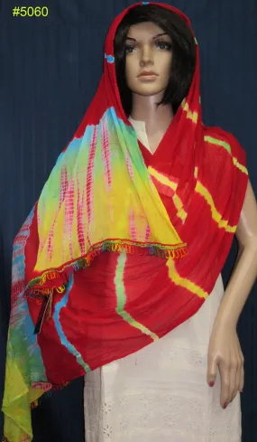 Scarf 6050 Tie Dye Georgette Lehria Dupatta Chuni Shawl Wrap