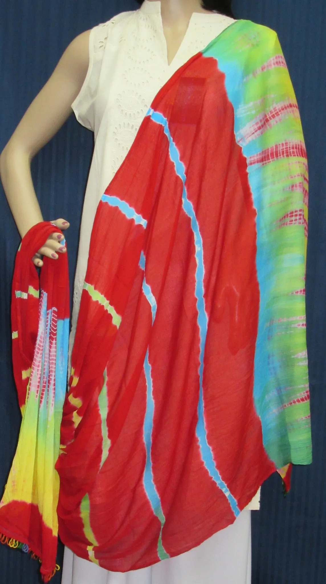 Scarf 6050 Tie Dye Georgette Lehria Dupatta Chuni Shawl Wrap