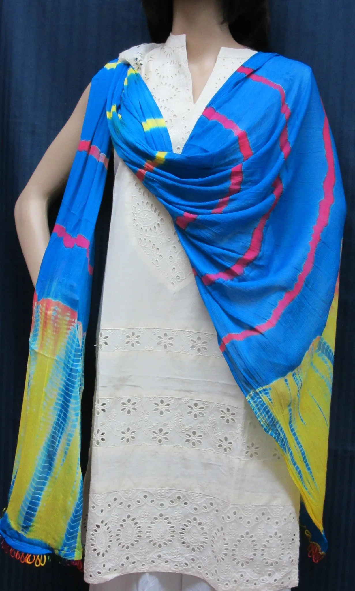 Scarf 6050 Tie Dye Georgette Lehria Dupatta Chuni Shawl Wrap