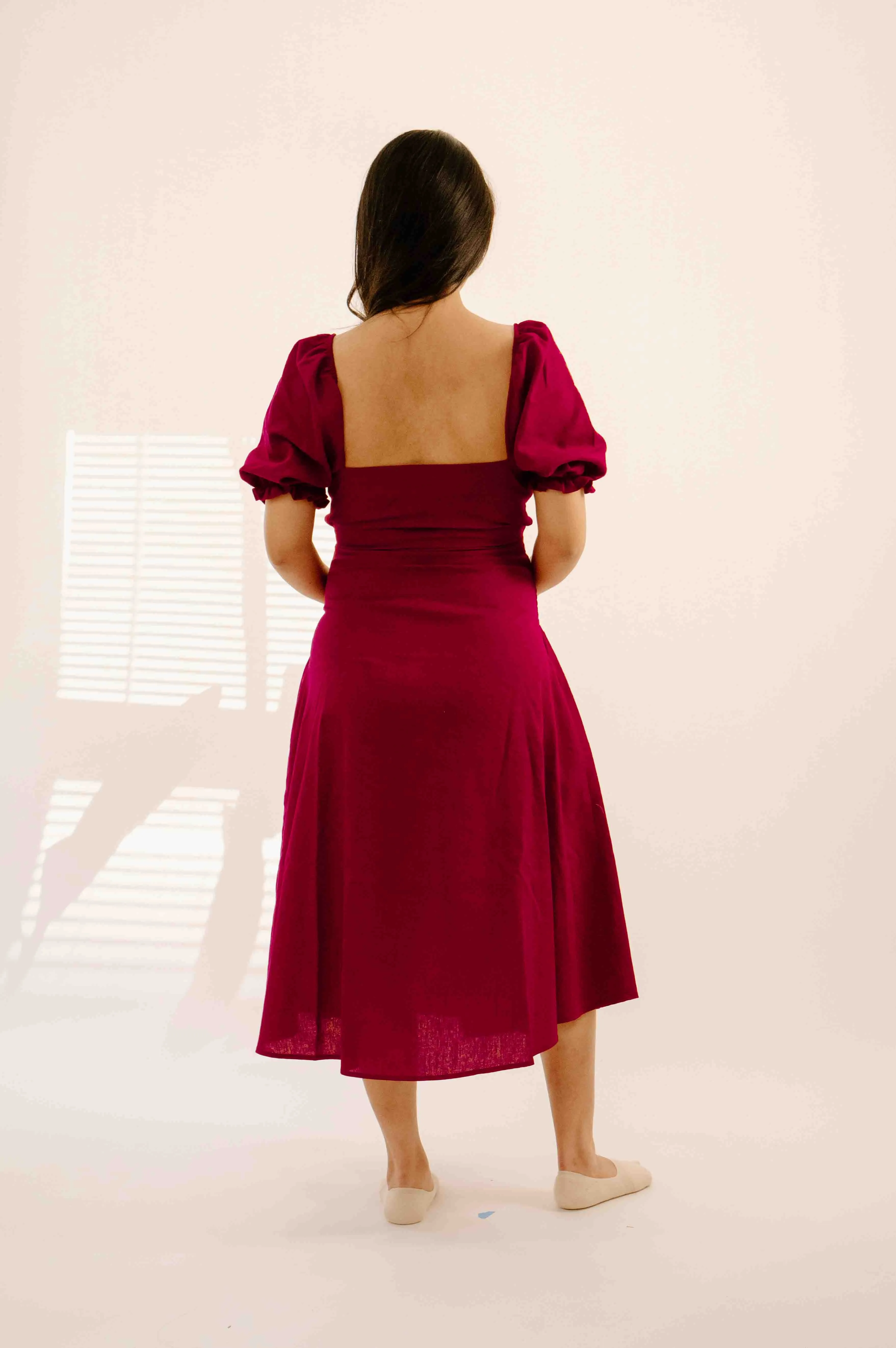 Selena Dress in Merlot