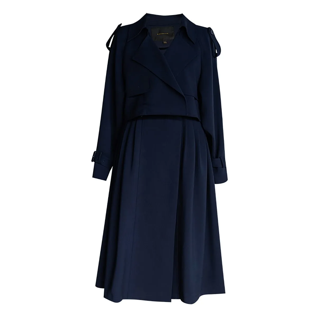 Short Jacket and Dress Set in Navy Blue