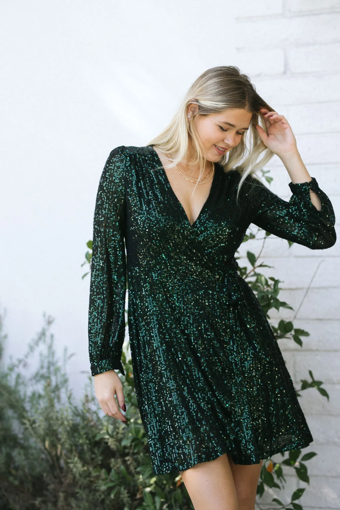 Sierra Sequin Wrap Dress