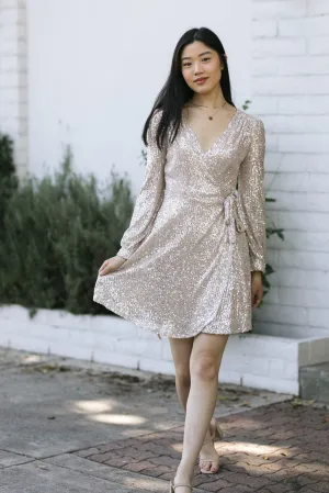 Sierra Sequin Wrap Dress