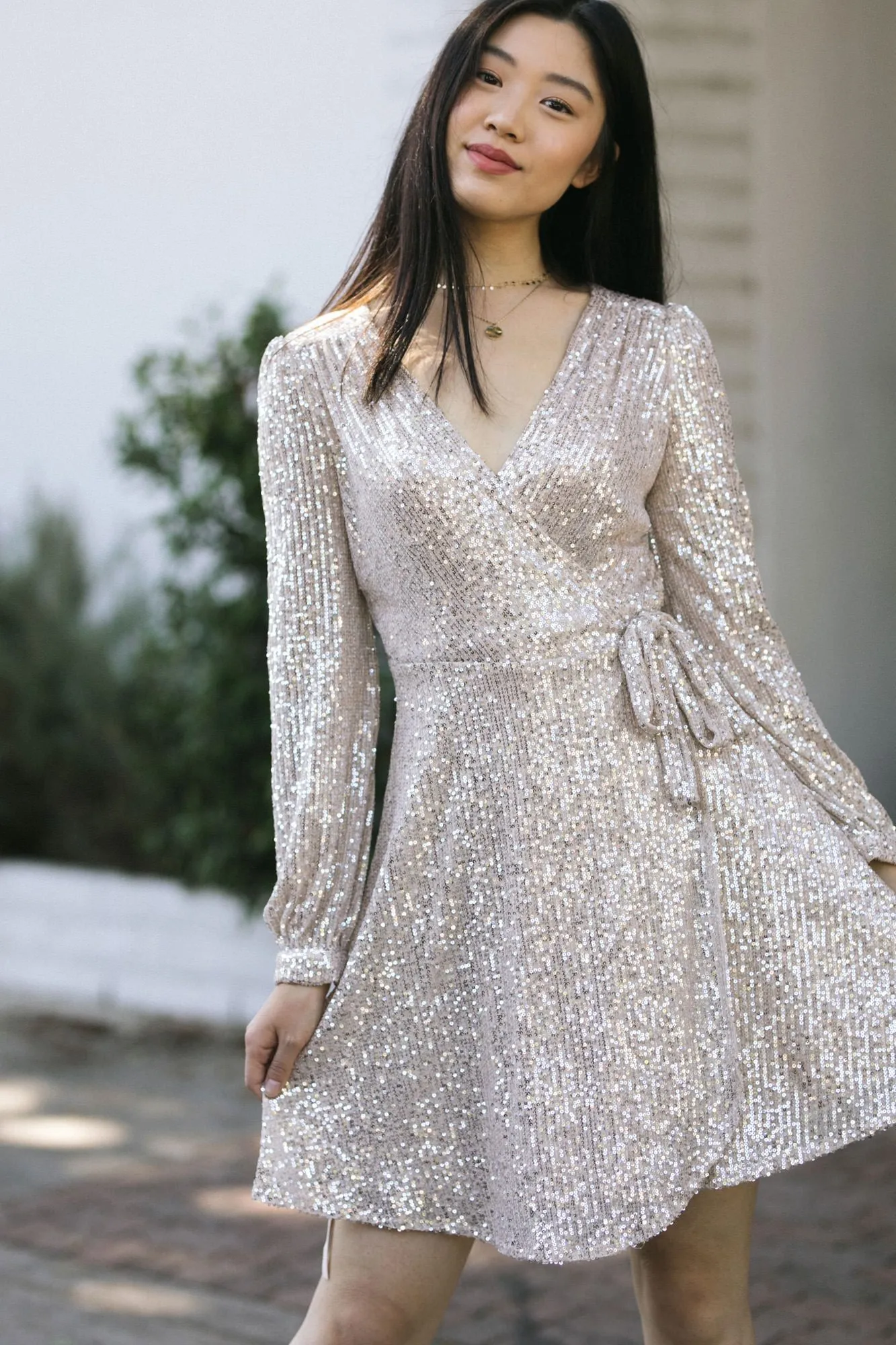 Sierra Sequin Wrap Dress