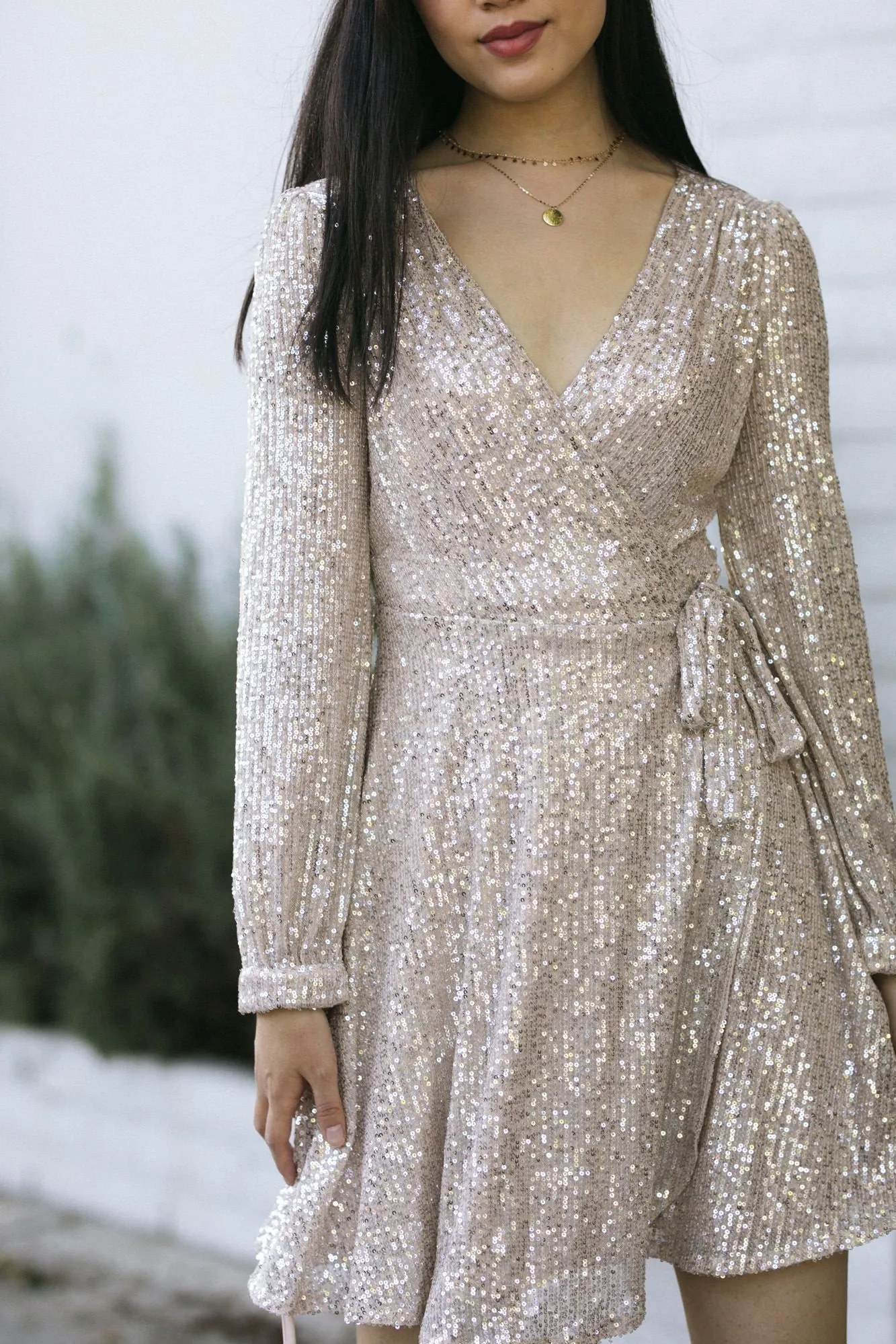 Sierra Sequin Wrap Dress