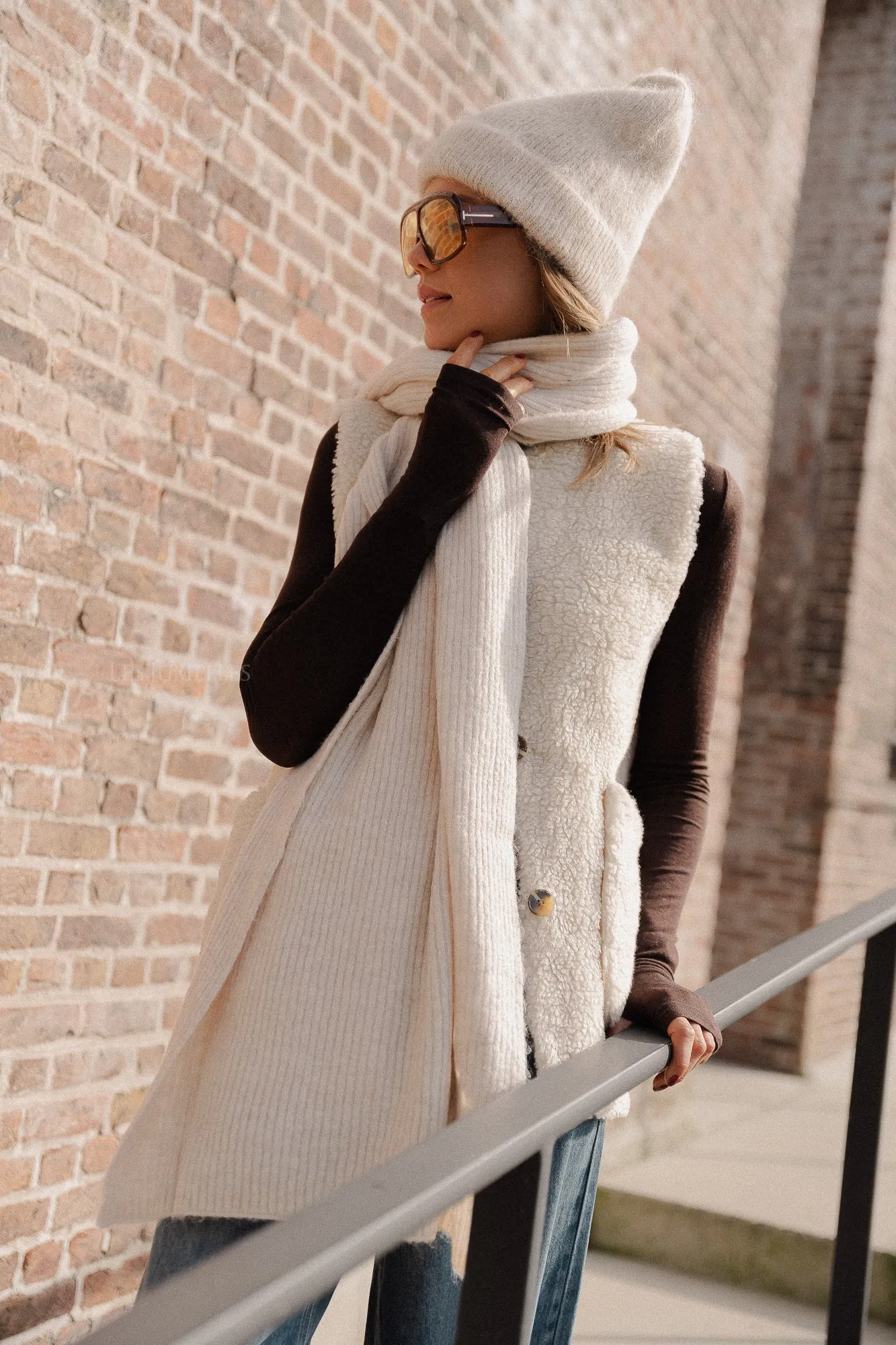 SLFMaline knit scarf birch melange