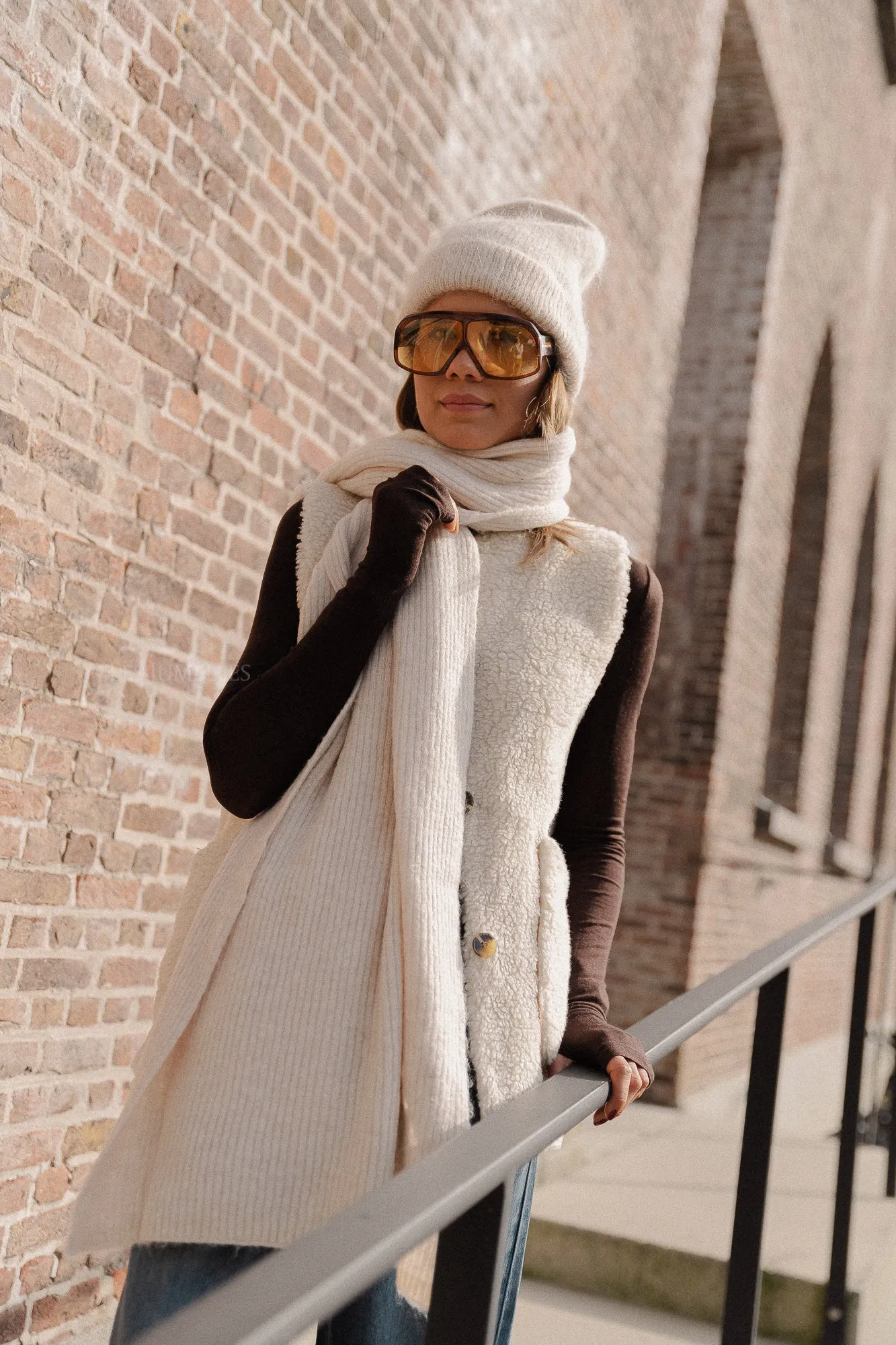 SLFMaline knit scarf birch melange