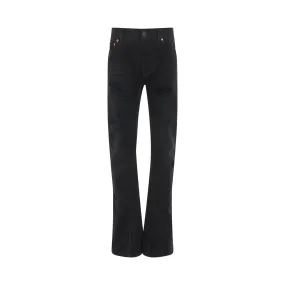 Slim Flared Pants in Matte Black